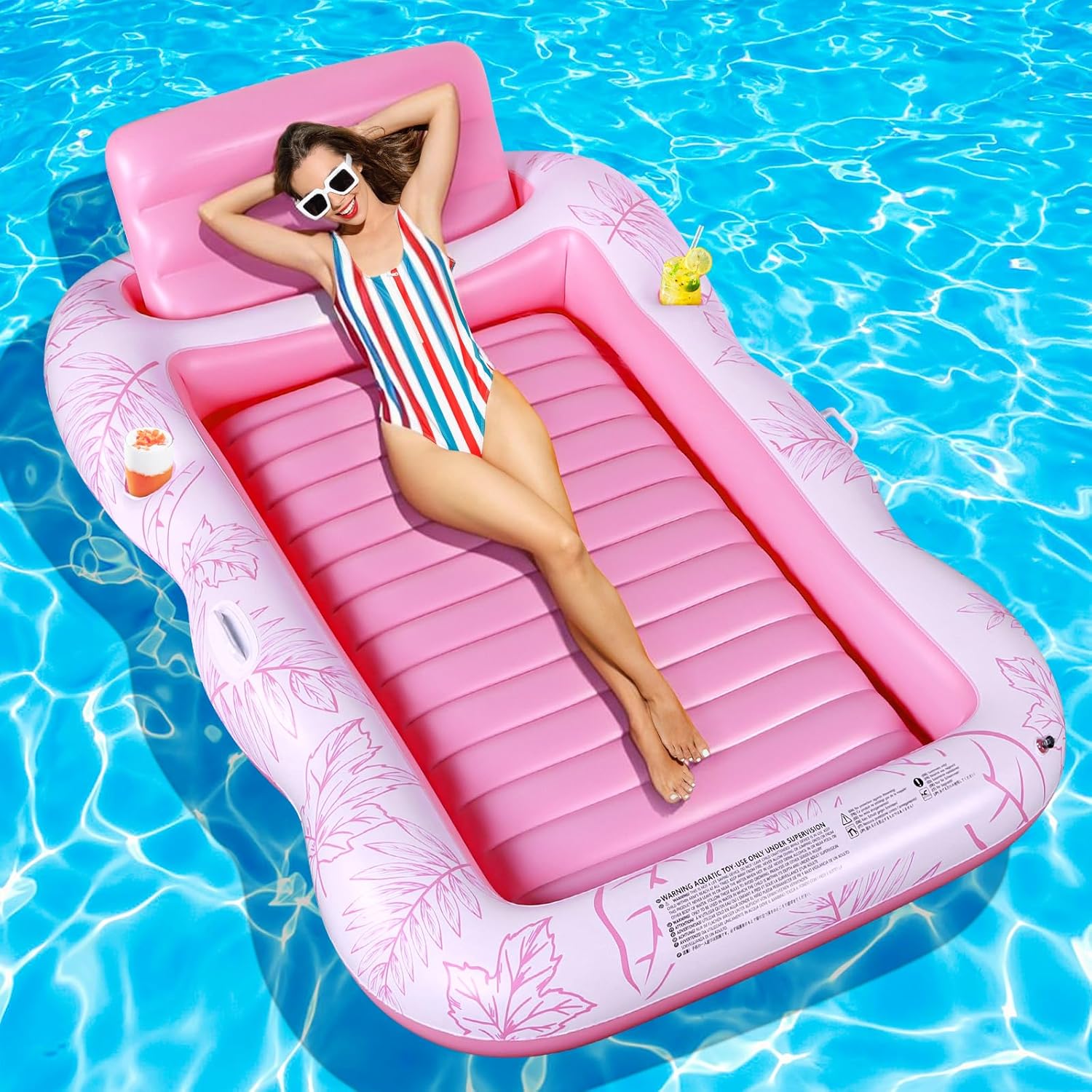 Transat gonflable Sloosh coloris Rose